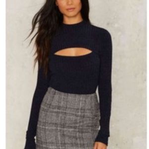 Nastygal bullseye cutout navy sweater